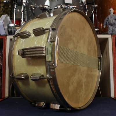 1940s Slingerland 7x14 Radio King Snare Drum in White Marine Pearl image 5