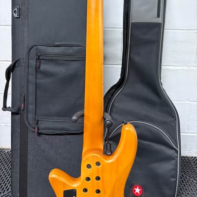 Light Weight Schecter Stiletto Session-5 FL Active Fretless 5-String Bass 2010s - Natural Satin image 5