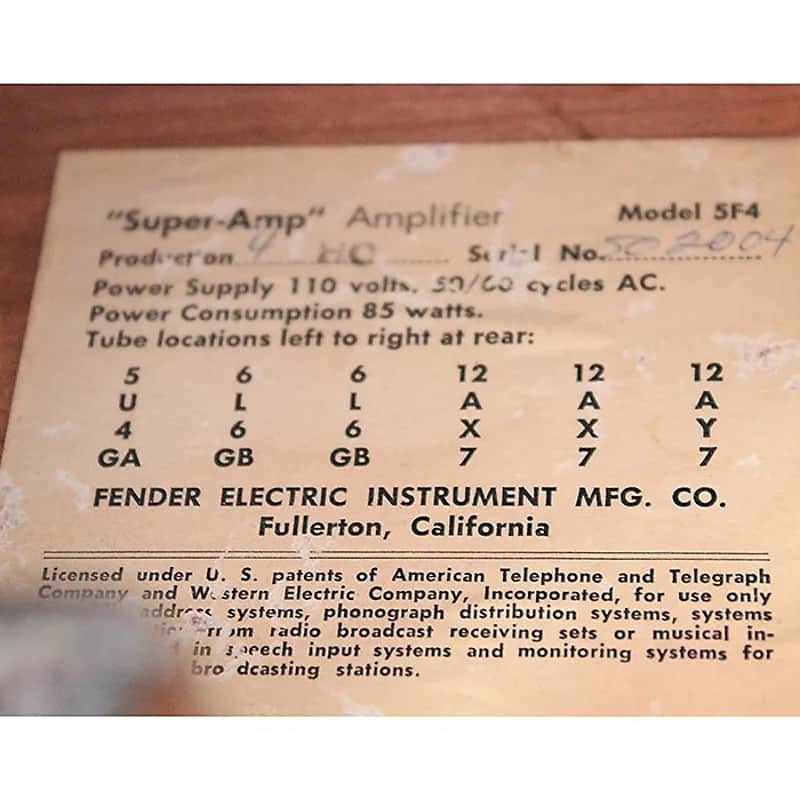 Fender Super 5F4 Narrow Panel 18-Watt 2x10" Guitar Combo 1956 - 1960 image 5