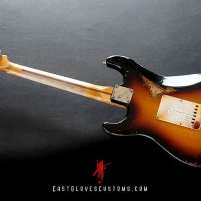 Fender Stratocaster Sunburst Paisley/Pelham Blue Heavy Relic by East Gloves Customs image 5