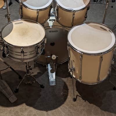 Pearl Export 5 Piece Drum Kit w/Cymbals & Hardware - Antique White (1990's) image 3