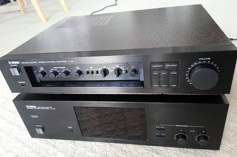Recapped Yamaha C-50/M-50 preamp, power amp combo image 1