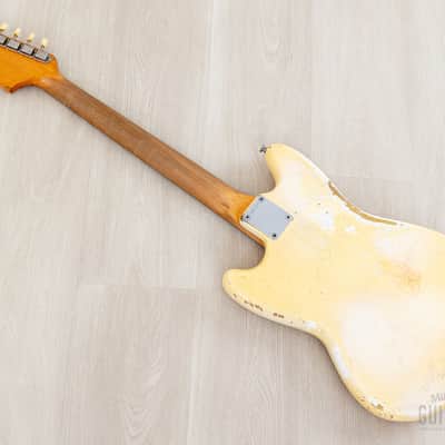 1965 Fender Mustang Vintage Offset Guitar Olympic White w/ Case image 13