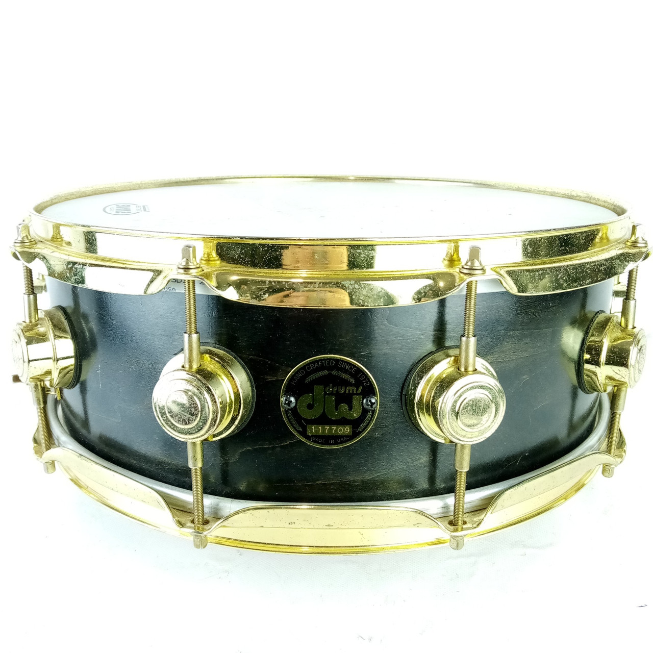 DW/Craviotto 5x14" 1998 1ply Maple Snare Drum Hand-Crafted Solid Shell 24K Gold — main photograph