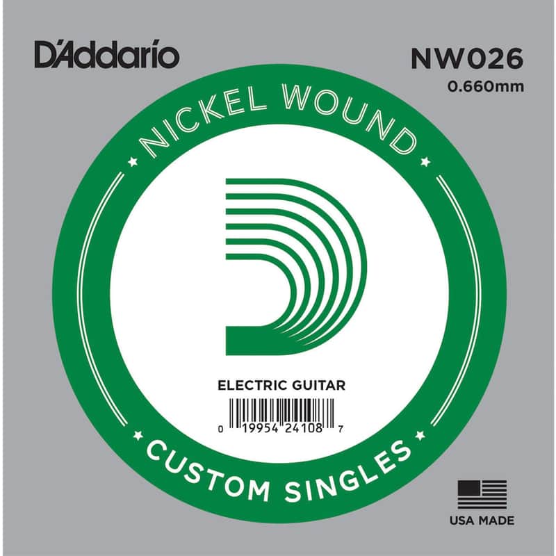 D'Addario NW026 Nickel Wound Electric Guitar Single String .026 image 1