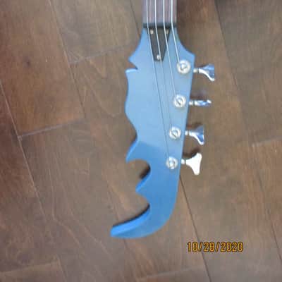 Bass guitar, Custom hand carved. 2019 Blue image 3