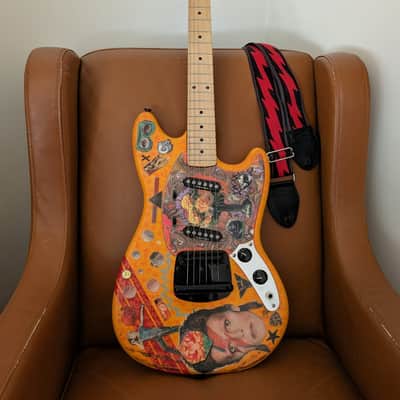 Fender David Bowie "Ziggy Stardust" Mustang 1 of 1 - Pro Setup - Artist Guitar - Original - Capri Orange image 2