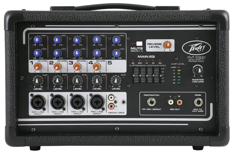 Peavey PV5300 Powered Mixer, 4 Channels (Plus Media Channel), 200 Watts, New image 1