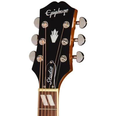 Epiphone Hummingbird Studio Acoustic-Electric Guitar w/ Gig Bag - Antique Natural image 8
