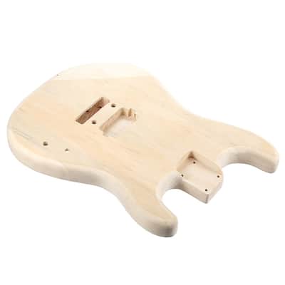 Electric Guitar Unfinished Poplar Wood with Single Pickup Hole for ST Electric Guitar Replacement Part,Three-Part Double-Tuned Soundhole Guitar Body image 7