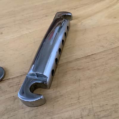 Gibson Stop tailpiece 1970’s - Chrome+ abr-1 bridge pins and domed thumb wheels image 6