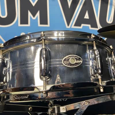Slingerland -  5x14" Gene Krupa Sound King Snare Drum, 10 Lugs, Trick Strainer, 1970s Chrome over Brass image 5