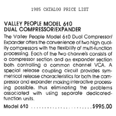 Valley People 610 dual compressor expander deluxe dynamite dyna mite image 3