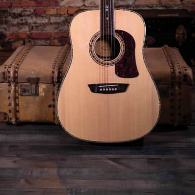 Washburn HD80S-L Heritage Elite, Solid Spruce / Striped Ebony Body image 1