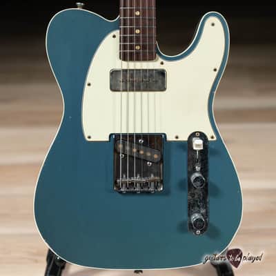 Mario Martin Guitars Pine T-Style w/ Lollar P-90 & J Street – Lake Placid Blue image 2