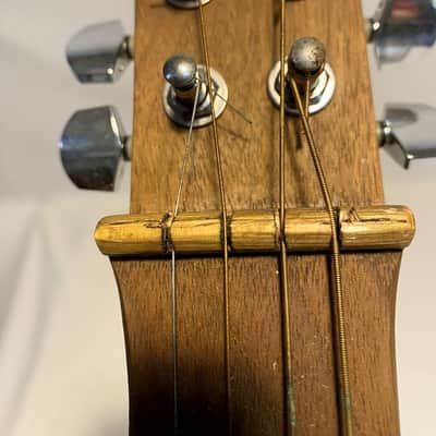 Custom 4-String Cigar Box Guitar – Antique Pre-WWII Mahogany Box – As Found image 2