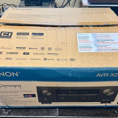 Denon AVR-X2200W 7.2 Ch 4K Ultra HD BT Atmos Receiver Remote Mic Antennas Box; Tested image 23