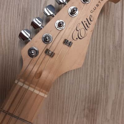 2025 Elite ® Strat Pro Style Guitar " Classic White & Black " , SUPER Pickups® w/ Z-Mule Pups image 3