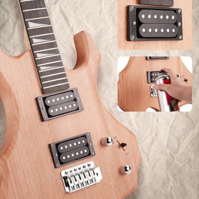 Electric Guitar Kit, Fire Style Mahogany Body & Maple Neck Guitar with HH Pickups, Easy to Assemble Kit with All Parts Included – Build Your Own Electric Guitar image 3