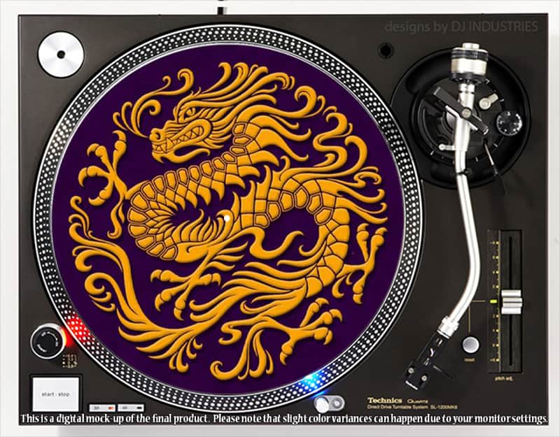 DJ Industries - Imperial Golden Dragon - DJ slipmat for vinyl LP record player turntable image 1