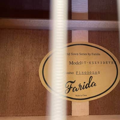 2018 Farida Old Town Series OT-65XW, 1 3/4” nut, Slope Shoulder Dreadnought, all solid woods, TKL Case, Video! image 11