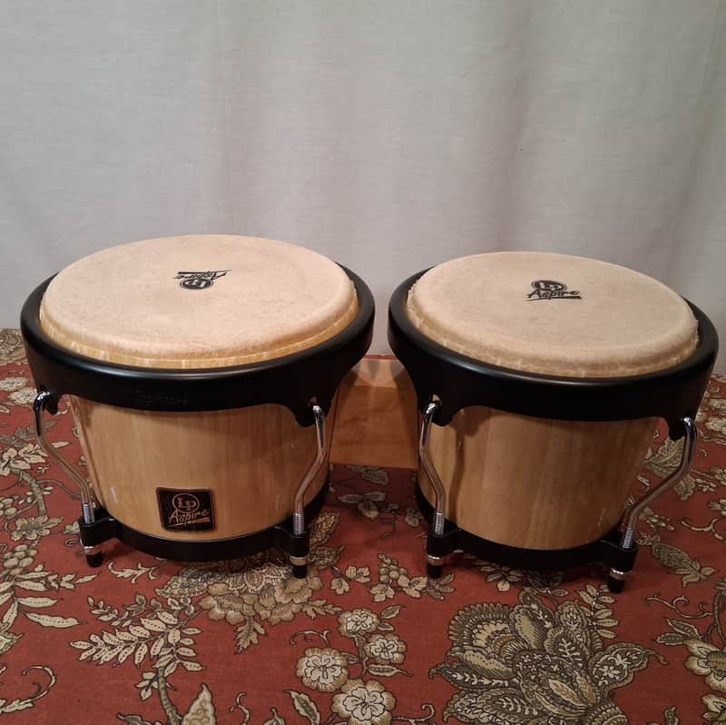Latin Percussion LPA601-AW Aspire Series Wood Bongo Set 2010s - Natural with Black Hardware image 1