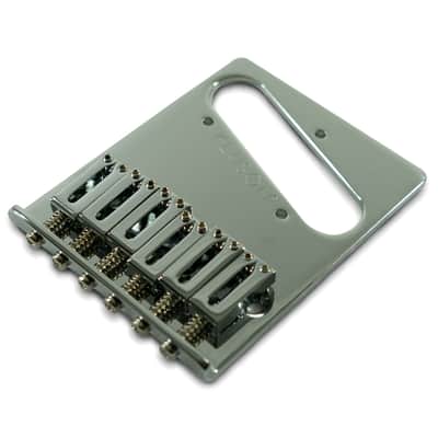 Kluson 6-Saddle Bridge For Fender Tele, Brass Saddles, CHROME - KCTB-C