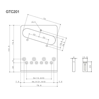 True Custom Shop® Gotoh Brass Bridge with Steel Saddles for Fender Modern Tele Telecaster image 7