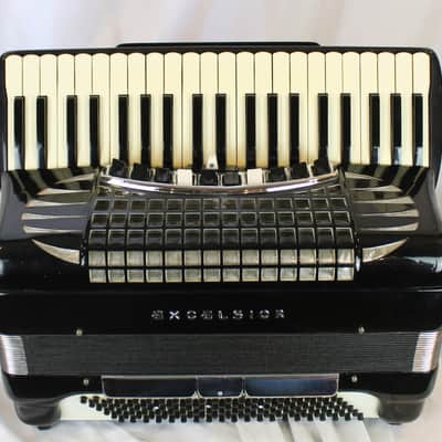 8213 - Black Excelsior Symphony Grand Made in USA Piano Accordion LMMH 41 120 image 2