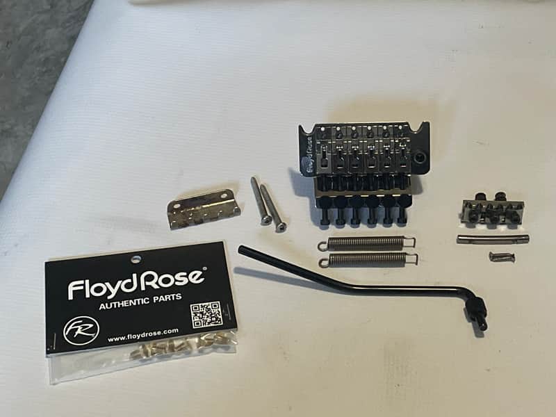 2000's Schaller Original Made in Germany Cosmo/Black Chrome Floyd Rose Electric Guitar Tremolo Bridge & Arm Set image 1