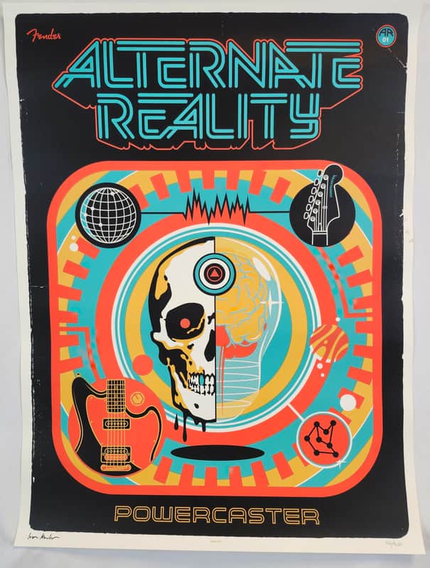 Fender Rare Alternate Reality Powercaster Store Promo Poster, Only 300 Made, Ivan Minsloff image 1