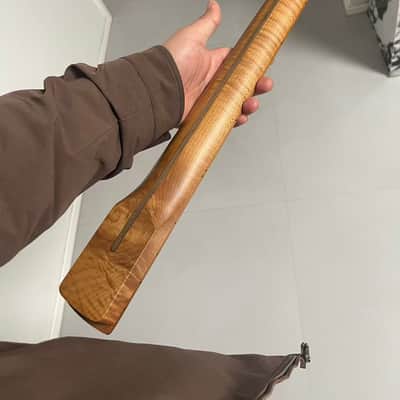 Round End stainless steel 22frets Large headstock Round End stainless steel 22frets Roasted flame Maple guitar neck 25.5inch hole 10mm  Satin image 5