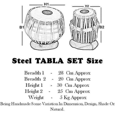 Handmade Steel Tabla Designer Folk Musical Percussion Instrument Drums Set With Bag image 10