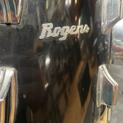 Vintage 1970's Rogers 7-Piece Drum Set, Black w/ Dyna-Sonic Custom Build Roger's Snare & Hardware image 23