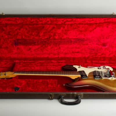 Mosrite Ventures Mark I Solid Body Electric Guitar (1965), ser. #1973, original brown alligator hard shell case. image 10