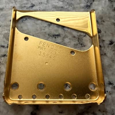 Fender Telecaster Bridge Plate w Serial Number New Old Stock 90s - Gold image 4