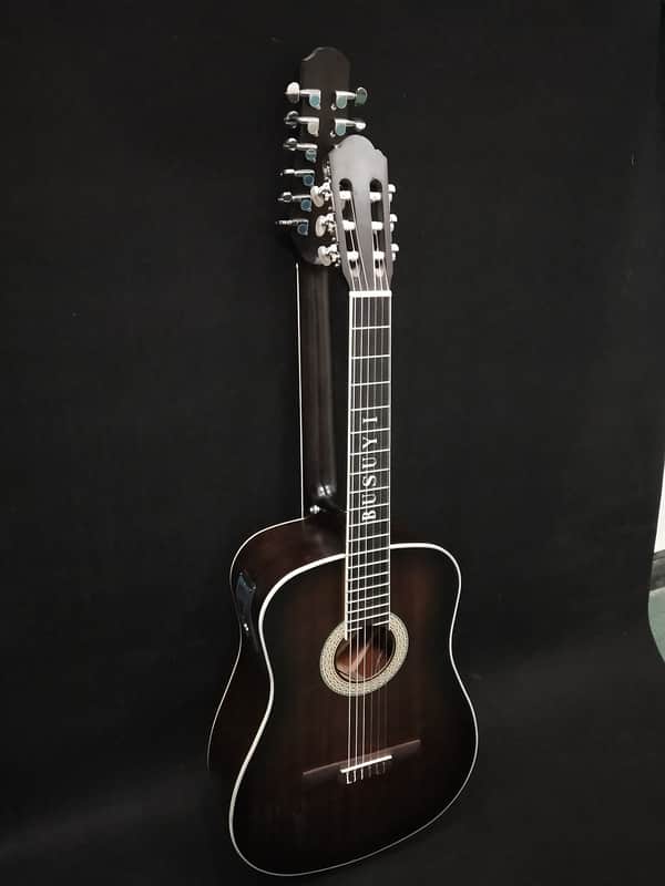 12/6 Strings Acoustic/ Classical Double Neck, Double Sided Busuyi Double Neck Guitar, Travel Acoustic Guitar image 1