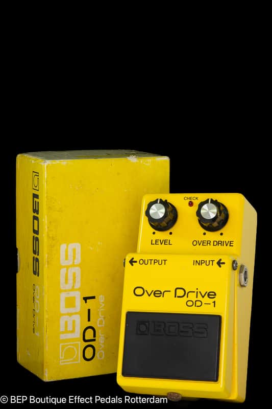 Boss OD-1 Overdrive 1980 Japan s/n 9600 Silver Screw, Long Dash with JRC4558D op amp image 1