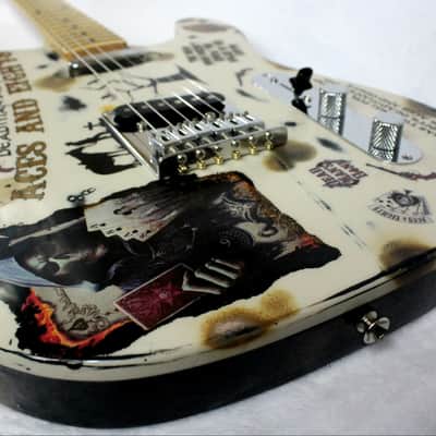 Custom Painted and Upgraded Fender Squier Telecaster Affinity Series - Custom Aged and Worn With Graphics image 19
