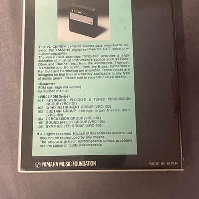 Yamaha vrc-102 wind instrument group DX7 dx5 dx1 Data ROM Cartridge image 2