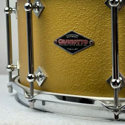 Craviotto 6.5x14" Solid Maple 2017 Prototype Stipplegold Snare Drum image 6