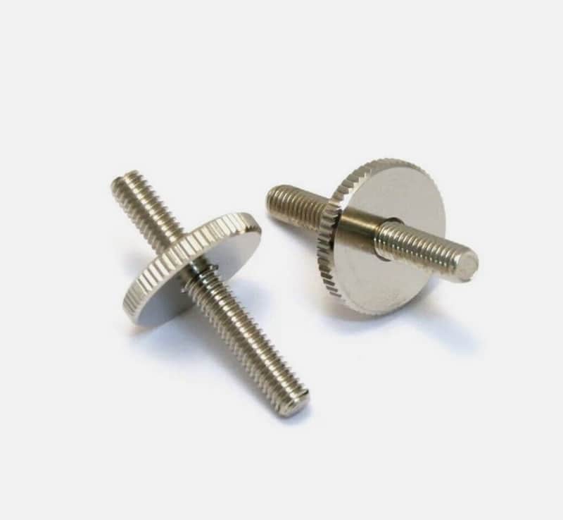 Allparts® Nickel Metric ABR Tune-O-Matic Style Bridge Studs & Thumbwheels~M4-4mm~Brand New image 1