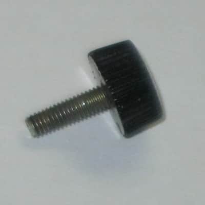 ONE used genuine Boss thumb screw (black hard plastic head) 1990s -2010s - HEAD: Black hard plastic- Top Side has light surface cloudiness, outer sides are ribbed - have some tiny nicks /  threaded shaft is silver color metal (but has discoloration) image 12