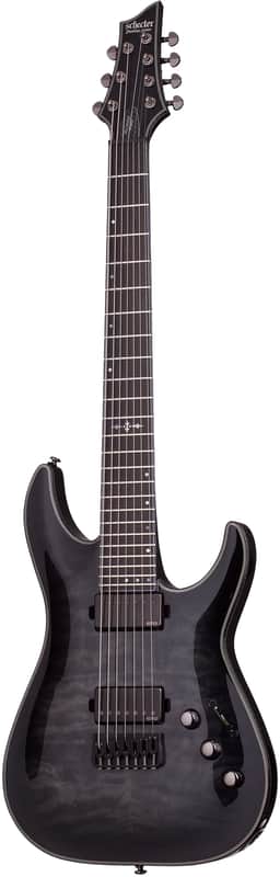 Schecter Hellraiser Hybrid C-7 Trans Black Burst image 1