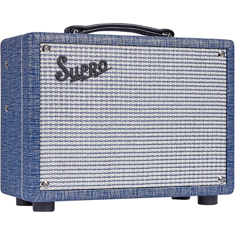 Supro 1605RJ 64 Reverb 5W 1x8 Tube Guitar Combo Amp Regular Blue image 1