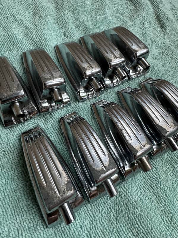 Ludwig Lot of 10 Vintage WFL Large Classic Bass Drum or Tom Lugs #002 50s 60s - Chrome image 1