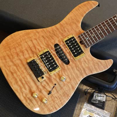 2001 Brian Moore C90-P Custom HSH Electric Guitar Piezo Quilt Natural + OHSC image 2