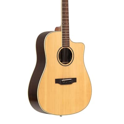 Crafter ES-ROSE DCE NAT ES Series Dreadnought Cutaway Solid Spruce Top Mahogany Neck 6-String Acoustic-Electric Guitar w/Gig Bag image 1