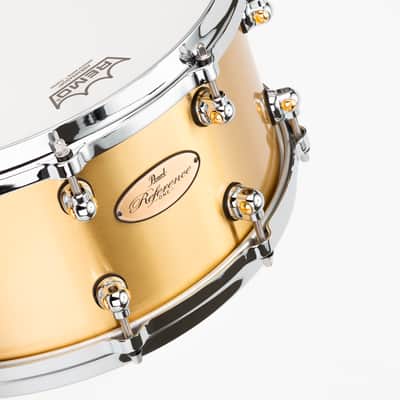 Pearl Reference One 14x6.5" Cast Brass 3mm Snare Drum Mastercast Die-cast Hoops Swivel Lugs Glide-lock Strainer RF1B1465 | WorldShip | Authorized Dealer image 3