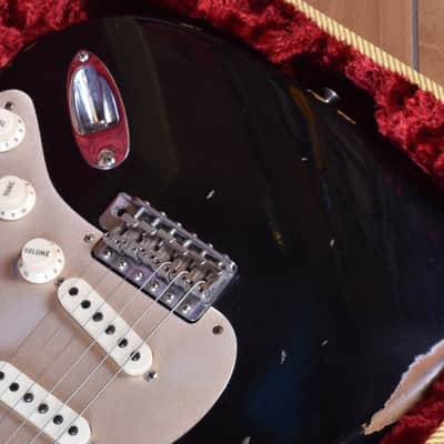 Fender Custom Shop Stratocaster 1956 Closet Classic Fat Roasted Neck Limited Edition Aged Black image 6